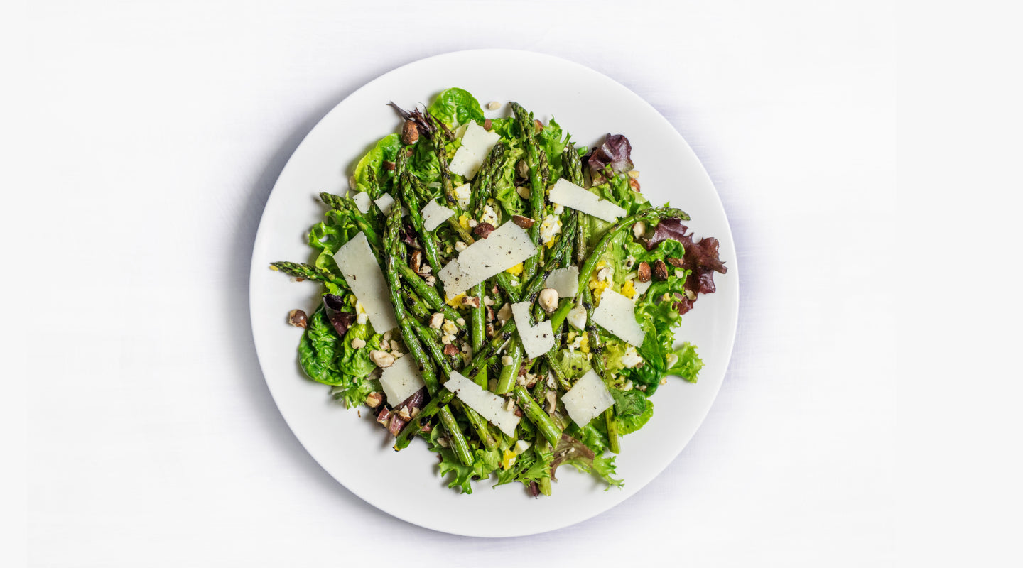 Grilled Asparagus and Portobello Mushrooms with Shallot Vinaigrette