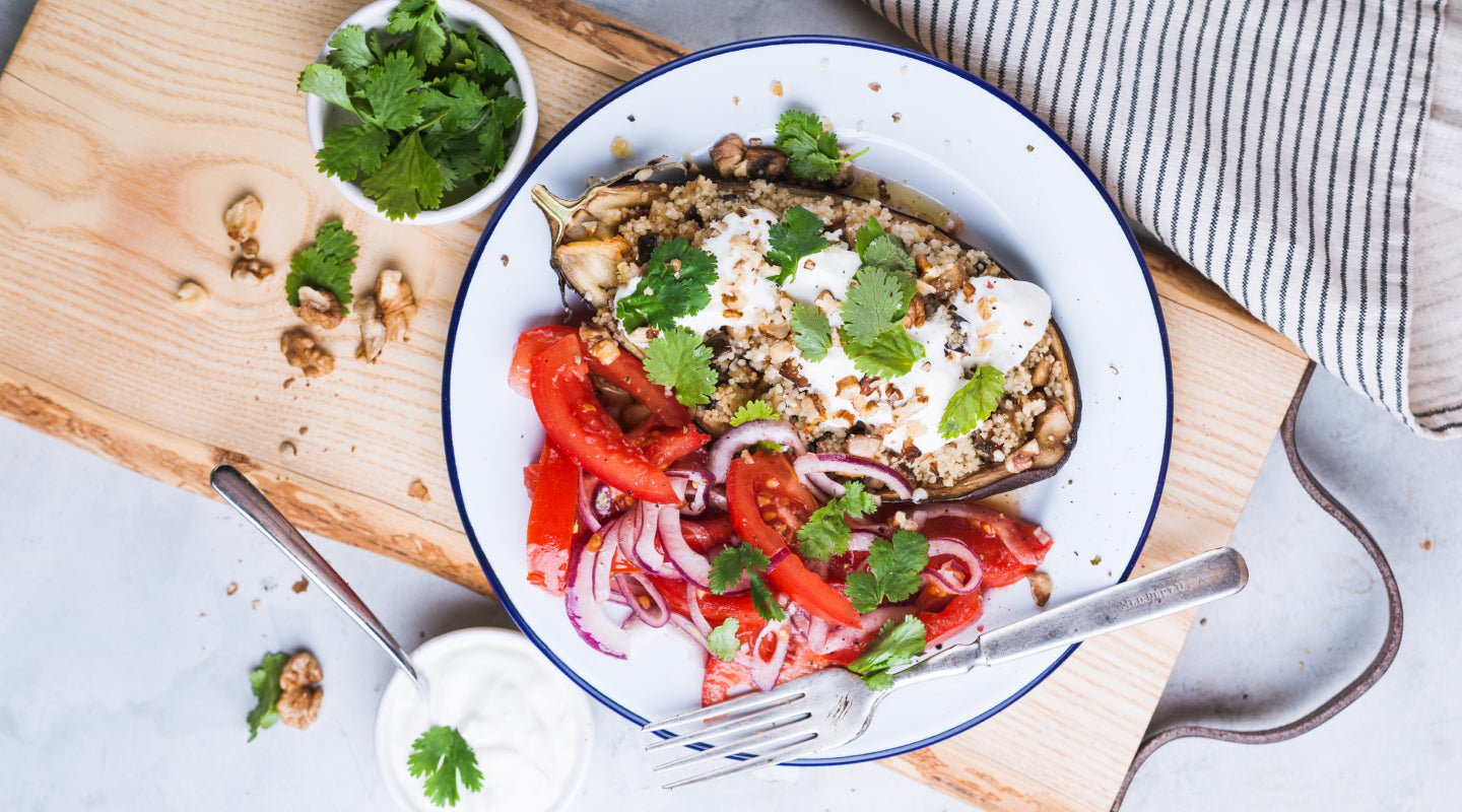 Grilled Eggplant and Tomato Salad
